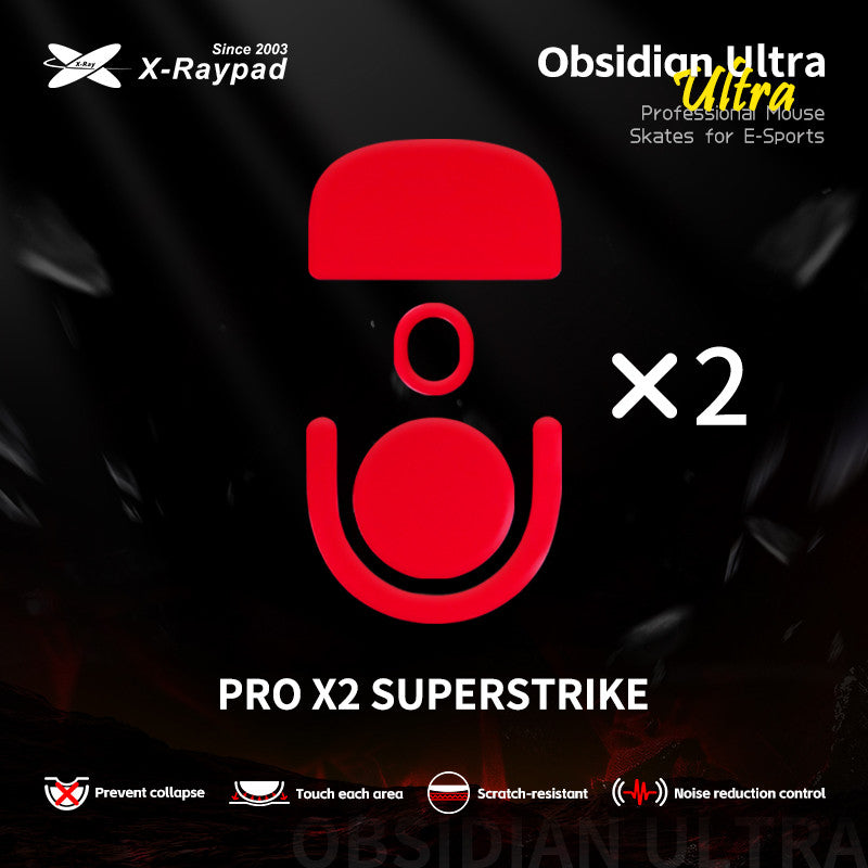 Глайди для мишки X-Raypad Obsidian Ultra Skates для Logitech G Pro X Superlight 2/ PRO X2 Superstrike